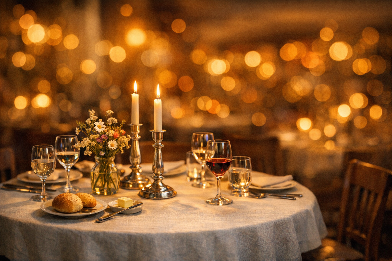 Lounasravintola Rosanne — tunnelmallinen juhla-ateria kynttilöineen